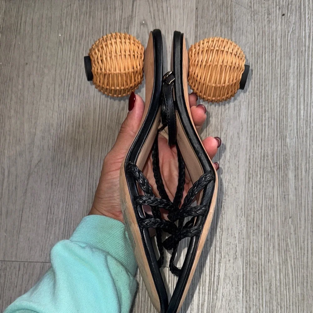 Kate Spade Black Braided Strap Sandals